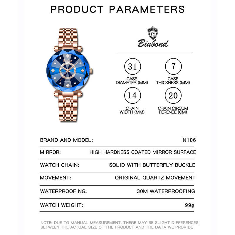 BINBOND Fashion Women's Quartz - Luxury Watch Face review and price