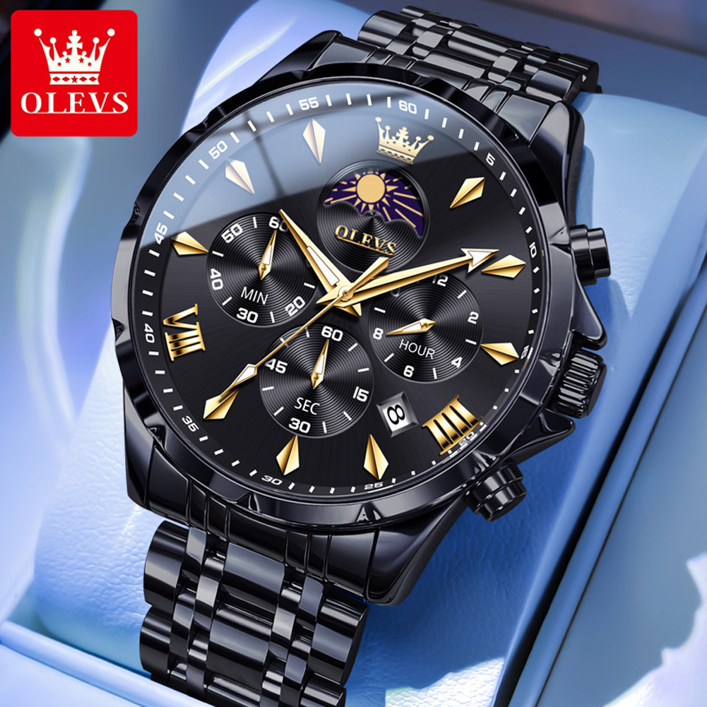 OLEVS 3653 Brand Moon Phase Ca - Luxury Watch Magazine review and price