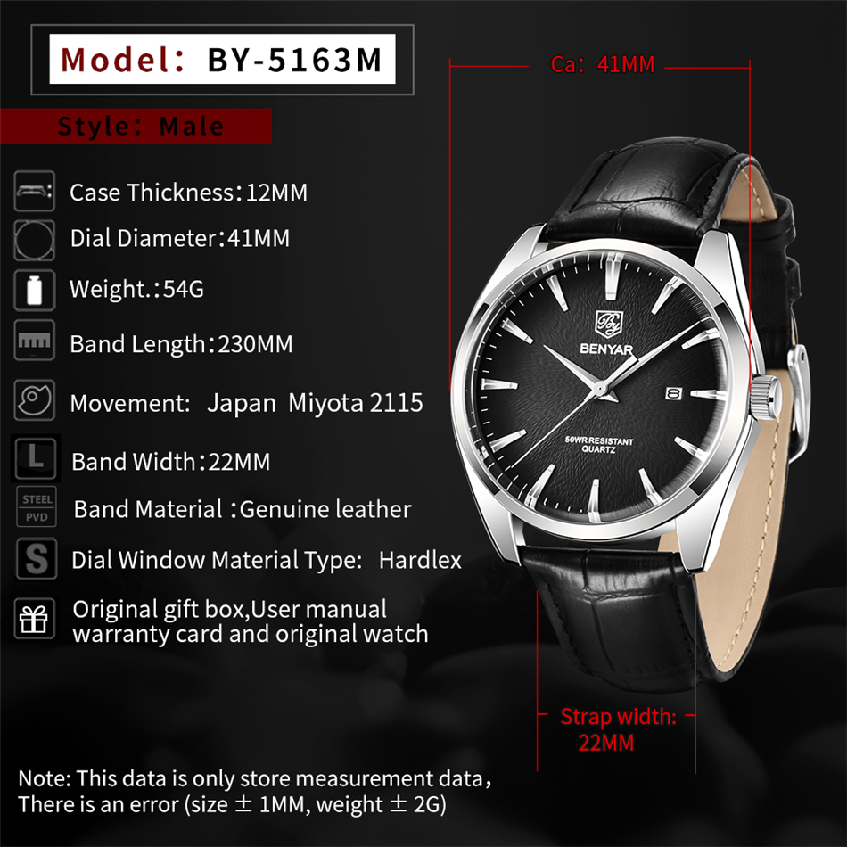Benyar 5163 Top Brand Luxury M - Luxury Watch Magazine review and price