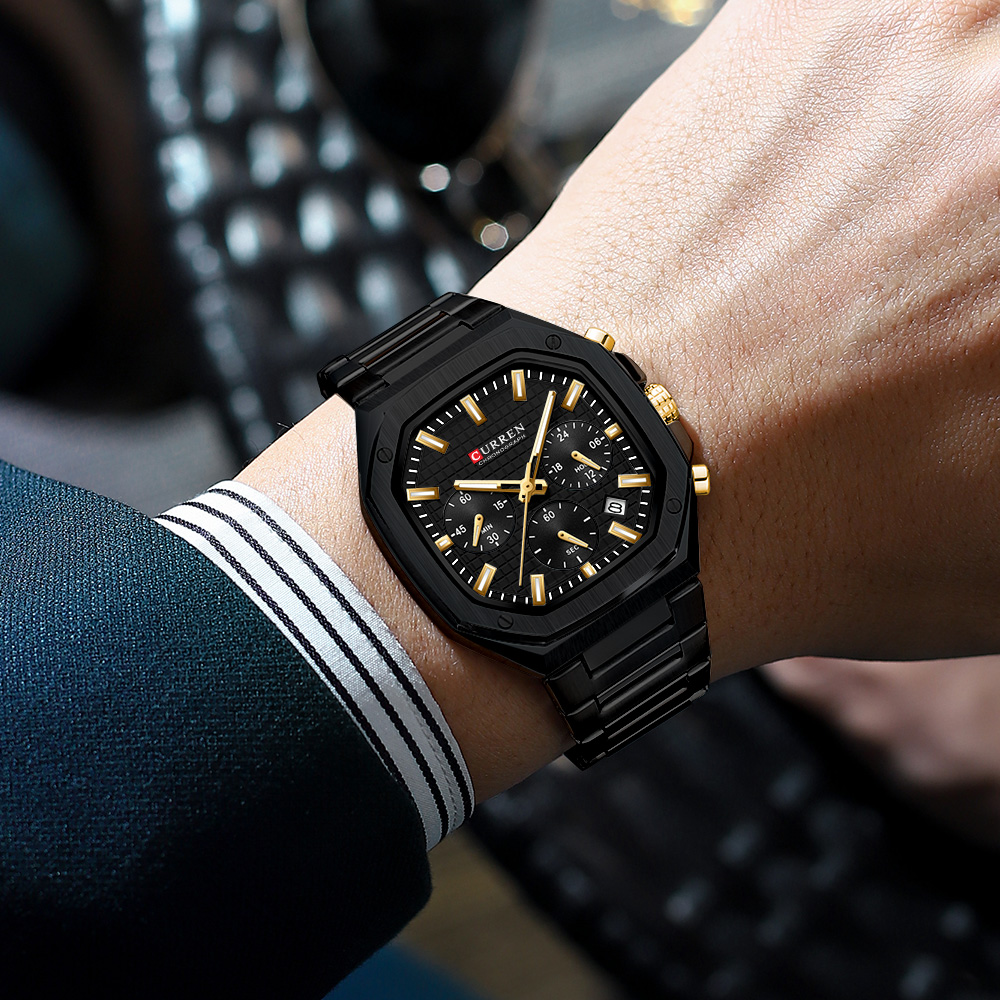 CURREN Luxury Square Chrono Wa - Luxury Watch And Bracelet review and price